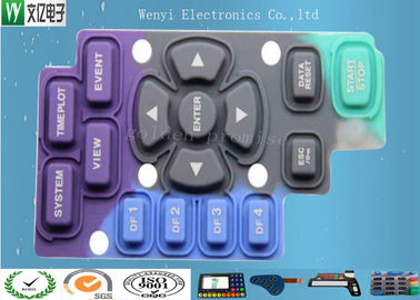 Copie conductrice de clé de couleur de contact de noir bleu de silicone de clavier numérique de pilule pourpre de carbone