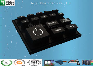 Clavier numérique fait sur commande principal noir de silicone/clavier numérique en caoutchouc conducteur blanc d'impression d'écran en soie